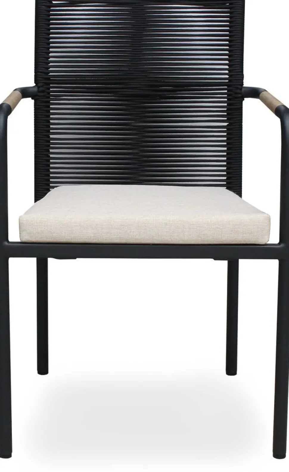 Utestol svart med dyna stapelbar - Skanör + Textilrengöring för möbler