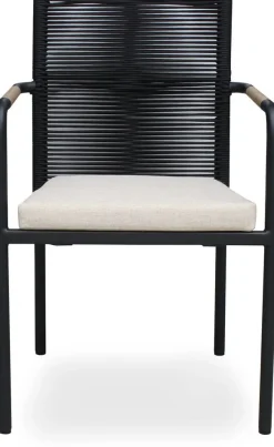 Utestol svart med dyna stapelbar - Skanör