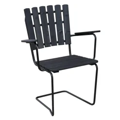 Utestol Vaxholm i fjäderstål - Svart
