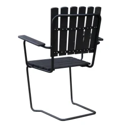 Utestol Vaxholm i fjäderstål - Svart + Textilskydd för utemöbler