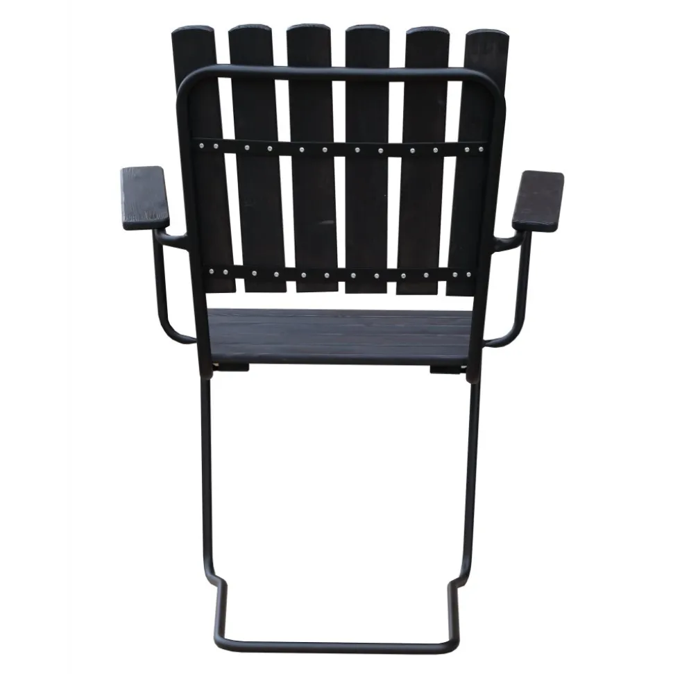 Utestol Vaxholm i fjäderstål - Svart + Rengöringsmedel för utemöbler