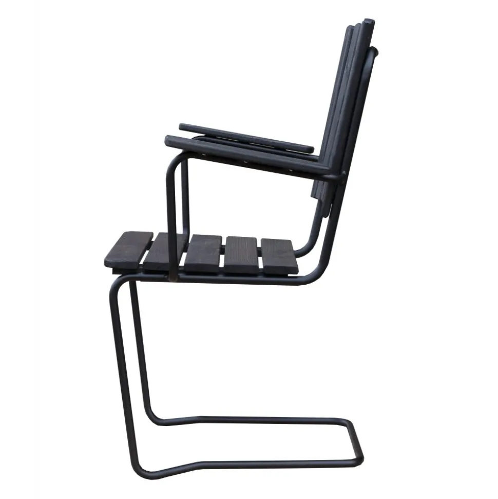 Utestol Vaxholm i fjäderstål - Svart + Rengöringsmedel för utemöbler