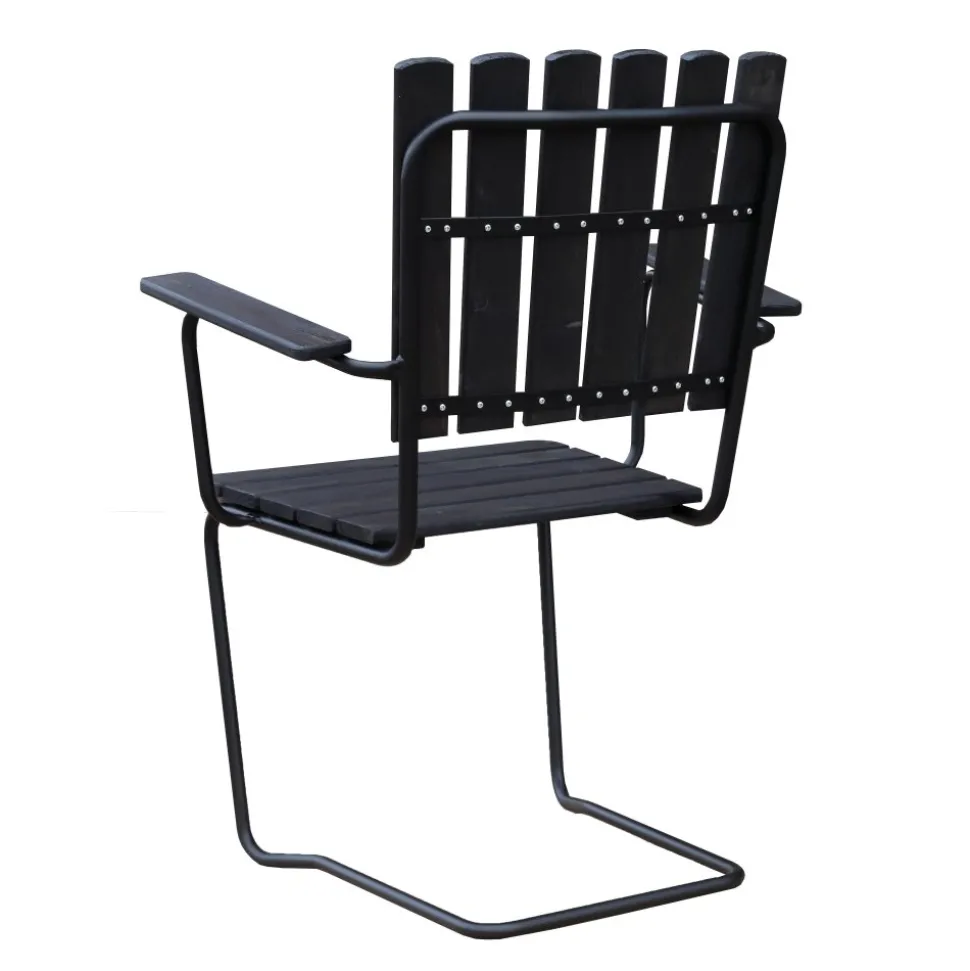 Utestol Vaxholm i fjäderstål - Svart + Rengöringsmedel för utemöbler