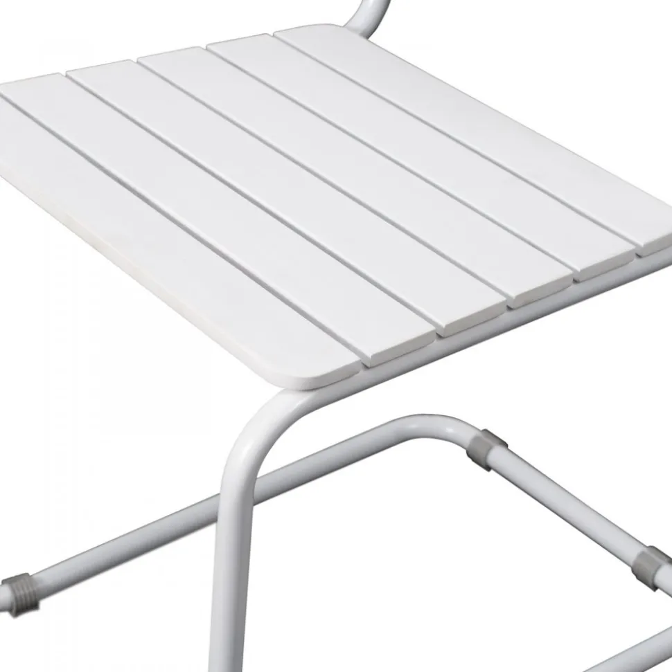 Utestol vit stapelbar - Holmsund + Rengöringsmedel för utemöbler