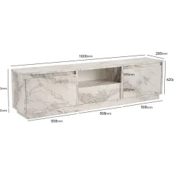 Vanguard TV-bänk - Vit marmor