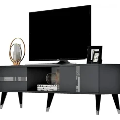 Vania TV-bänk - Antracit/silver