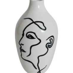 Vas Ansikte 22 cm - vit