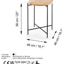 Vela 4 sidobord - Svart/beige