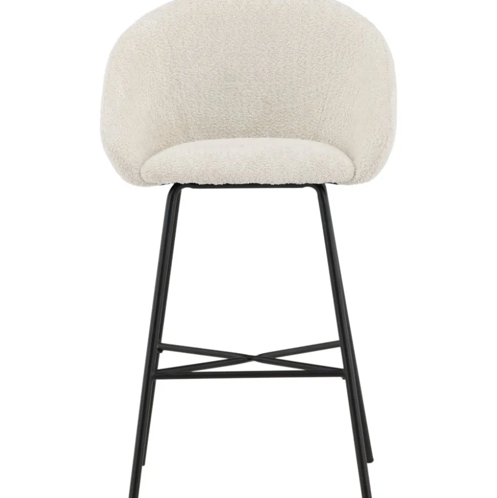 Velvet barstol - Vit