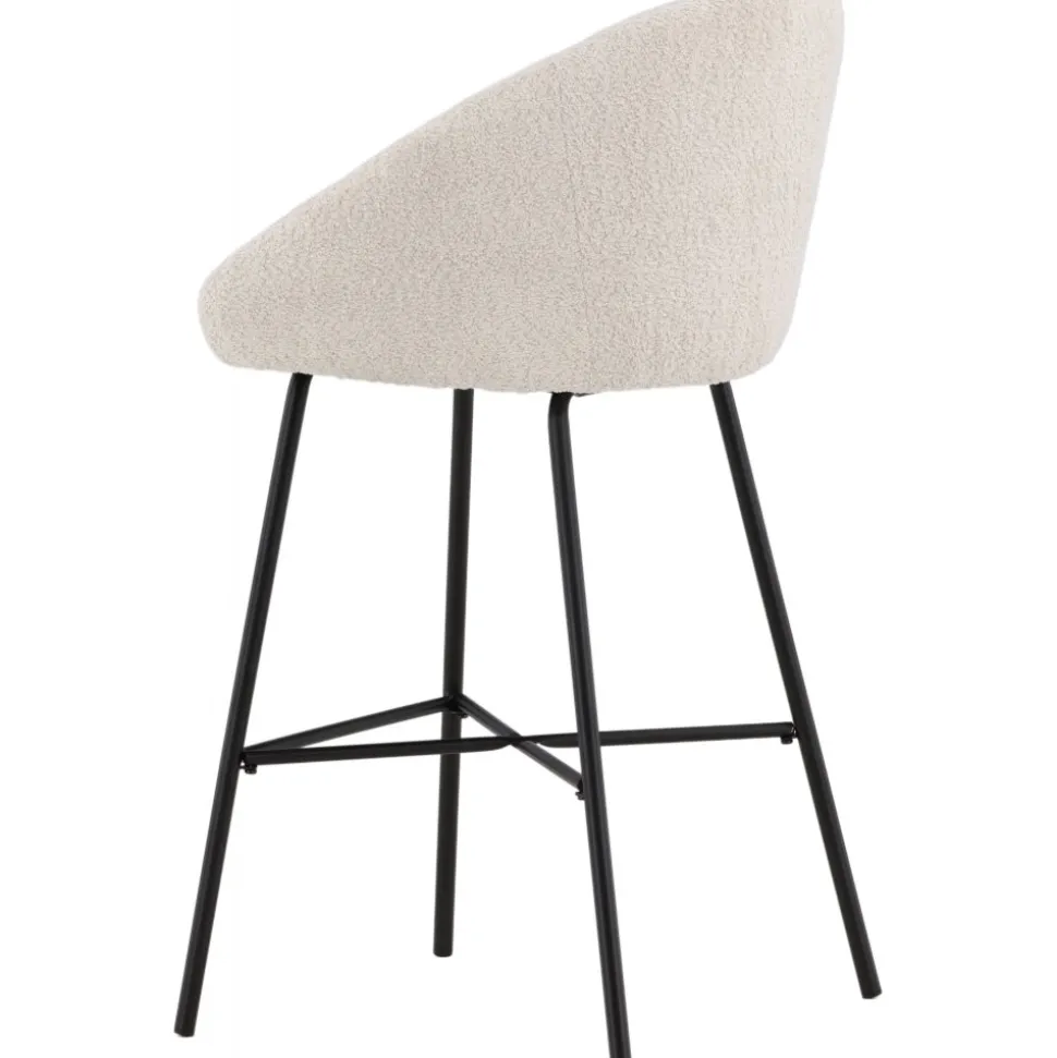 Velvet barstol - Vit