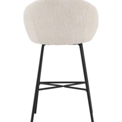 Velvet barstol - Vit