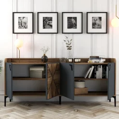 Vendela skänk - Valnöt/antracit