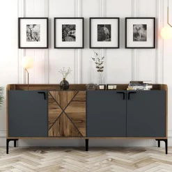 Vendela skänk - Valnöt/antracit