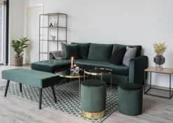 Venezia Soffbord 70 x 70 cm - Mässing/glas