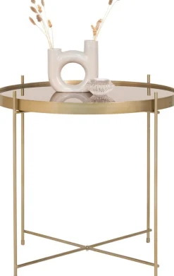 Venezia Soffbord 48 x 48 cm - Mässing/glas