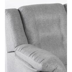 Vera fåtölj i grått tyg + Möbeltassar