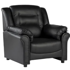 Vera fåtölj i svart PU + Möbelvård Läderskydd