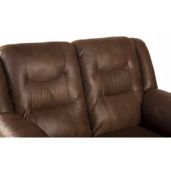 Vera 2-sits soffa i brunt microfiber + Möbeltassar