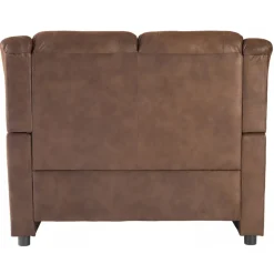 Vera 2-sits soffa i brunt microfiber + Möbeltassar