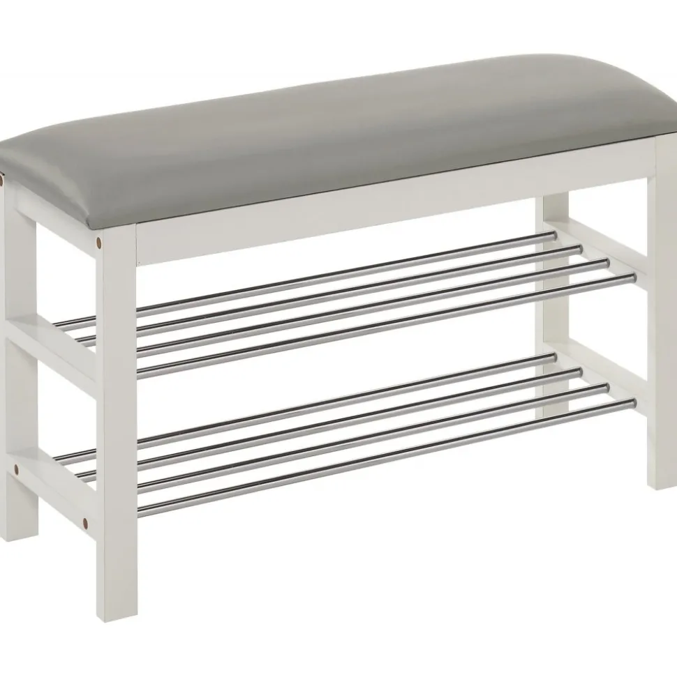 Veronika vit bänk med skoförvaring