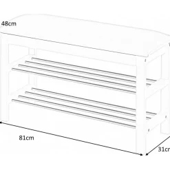 Veronika vit bänk med skoförvaring
