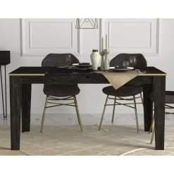 Veyron matbord 145 cm - Svart/guld