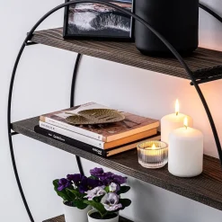 Vägghylla rund svart Ø60 cm