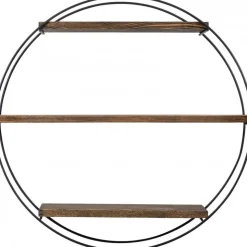 Vägghylla rund svart Ø60 cm