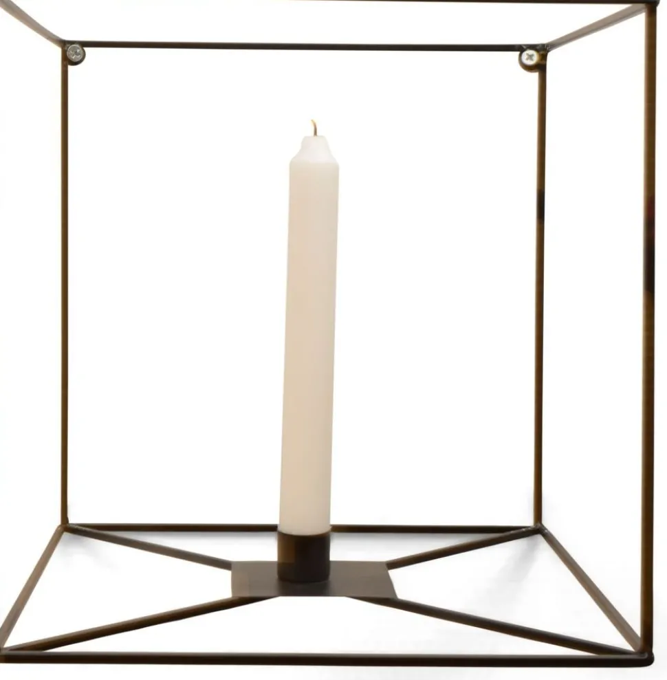 Väggljusstake kub - Svart