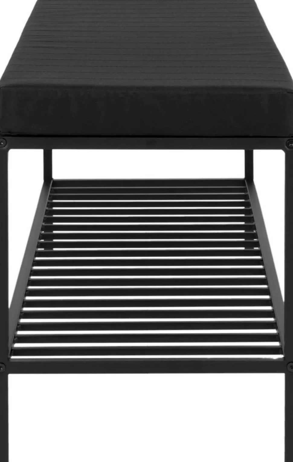 Vilda bänk med hyllplan - Svart