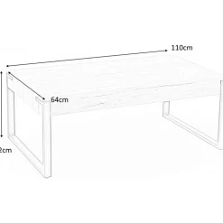 Vincent soffbord 110 x 64 cm - Ek/svart + Möbeltassar