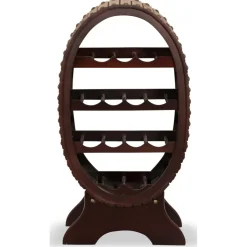 Vinställ för 13 st flaskor - Mahogny + Möbeltassar