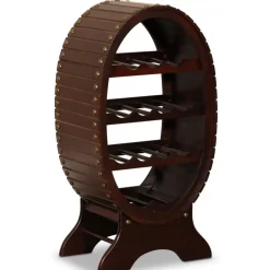 Vinställ för 13 st flaskor - Mahogny + Möbeltassar