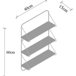 Viola vägghylla - Svart/valnöt