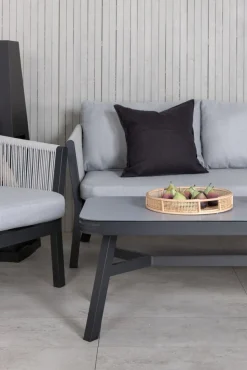 Virya soffgrupp - Svart/Grå + Textilskydd för utemöbler