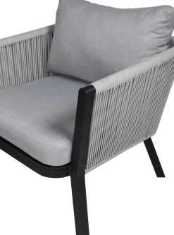 Virya soffgrupp - Svart/Grå + Textilskydd för utemöbler