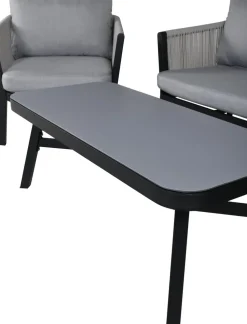 Virya soffgrupp - Svart/Grå + Rengöringsmedel för utemöbler