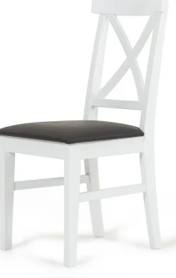 Visingsö matstol - Vit / Svart ecoläder