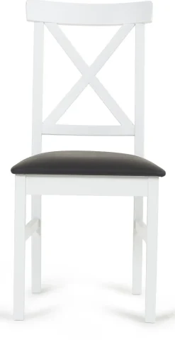 Visingsö matstol - Vit / Svart ecoläder