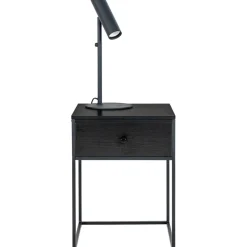 Vita sängbord - Svart