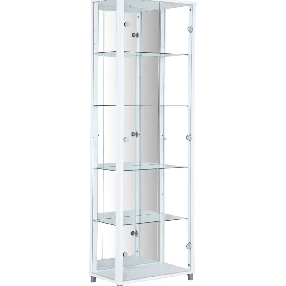 Vitrinskåp dubbeldörr - Optima Vit + Möbeltassar