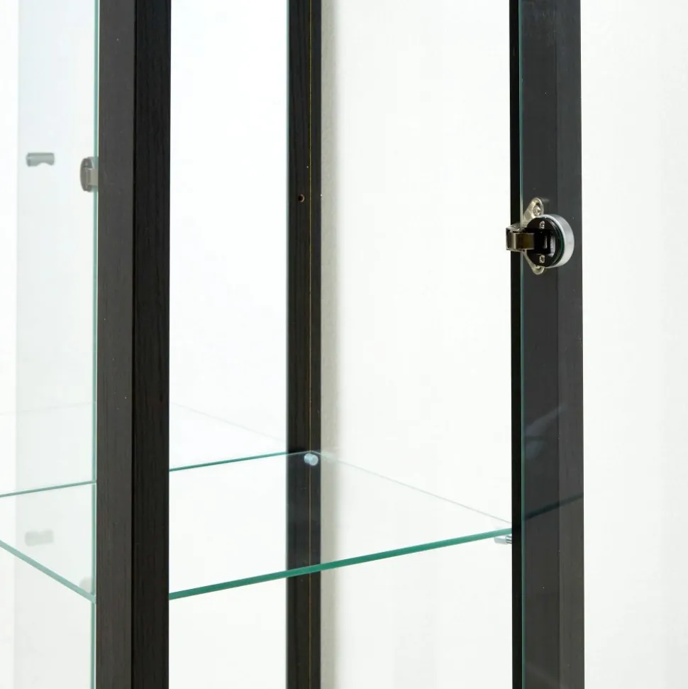 Vitrinskåp Optima enkel - Svart + Fläckborttagare för möbler