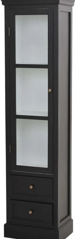 Vitrinskåp svart Bristol