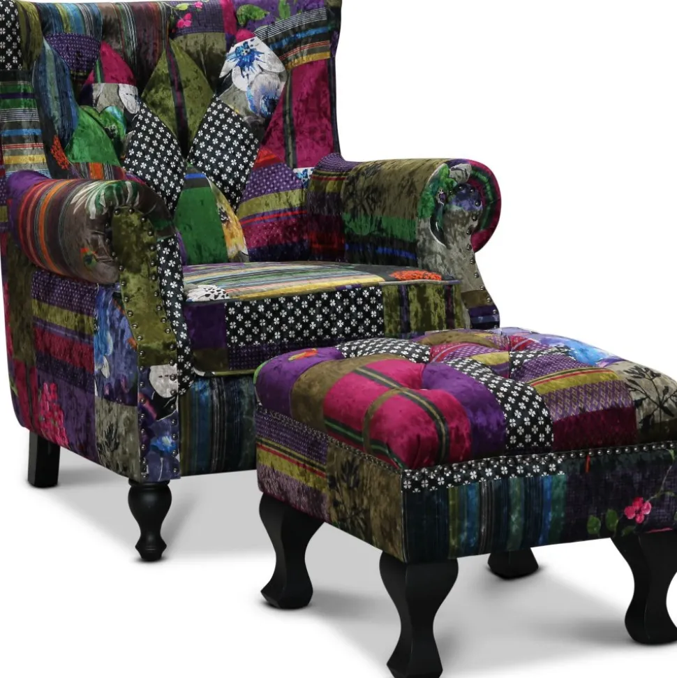 Vivaldi fåtölj - Flerfärgat tyg