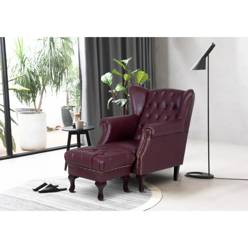 Vivaldino fotpall - Oxblod