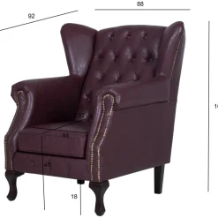 Vivaldino fåtölj - Oxblod