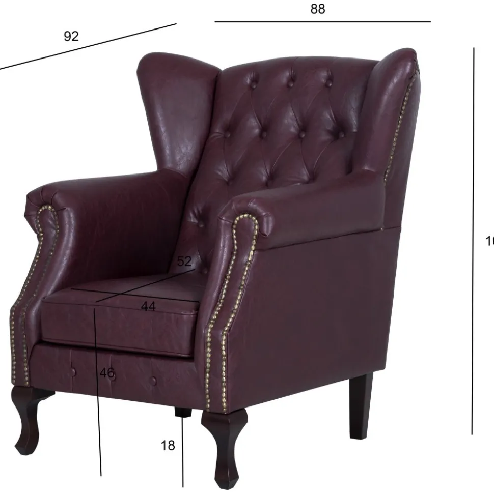 Vivaldino fåtölj - Oxblod