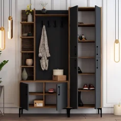 Viyana hallmöbel 150 cm - Valnöt/antracit