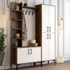 Viyana hallmöbel 150 cm - Valnöt/vit