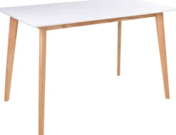 Vojens Matbord - Vit/natur - 120x70x75